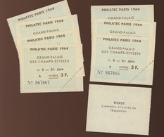 8 Tickets Qui Donnaient La Possibilité D'acheter Un Feuillet à L'expo PHILATEC, époque De Folies ! - Other & Unclassified