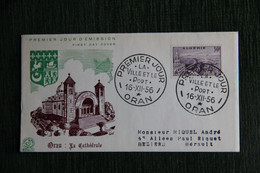 FDC - 1er Jour D'Emission  ALGERIE : 1956 -  " ORAN, La Cathédrale " - FDC