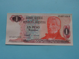 UN PESO Argentino (07.427.450 B) Banco Central De La Republica ARGENTINA ( For Grade, Please See Photo ) UNC ! - Argentinië