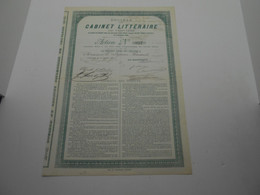 Action Société Du Cabinet Littéraire De Verviers  1891 N°827 Signature:Simonis,Charles Thirion - Other