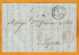 1850 - Lettre + Imprimé Pliés De HAMBURG Vers LYON, France - Entrée Par STRASBOURG - Taxe 6 - Cad Arrivée - Hamburg (Amburgo)