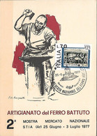 Italia Italie Italy 1977 Artigianato Del Ferro Battuto, 1 Maxicard Carte Maximum - Factories & Industries