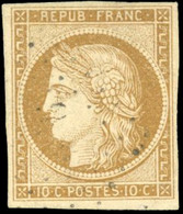 O 1 -- 10c. Bistre-jaune. Obl. Très Légère. TB. - 1849-1850 Ceres