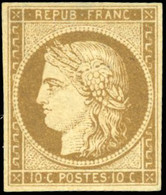 * 1a -- 10c. Bistre-brun Foncé. Très Belle Couleur. Très Frais. SUP. - 1849-1850 Cérès