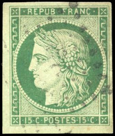O 2 -- 15c. Vert. Obl. Légère Dégageant L'effigie. SUP. - 1849-1850 Ceres