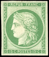 * 2e -- 15c. Vert-clair. Réimpression De 1862. SUP. - 1849-1850 Cérès