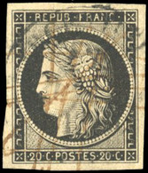O 3 -- 20c. Noir Obl. Grand Cachet à Date + Plume. SUP. - 1849-1850 Cérès