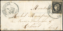 O 3 -- 20c. Noir, Obl. Du CàD Type 13 De PITHIVIERS Du 1er Janvier 1849 S/lettre Avec Répétition Du CàD à Destination D' - 1849-1850 Ceres