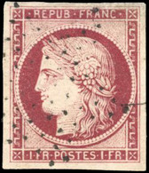 O 6 -- 1F. Carmin. Obl. Légère. SUP. - 1849-1850 Cérès