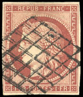 O 6A -- 1F. Rouge-brun. Nuance Foncée. Obl. TB. - 1849-1850 Cérès