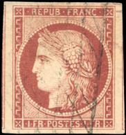 O 6A -- 1F. Rouge-brun. Obl. Grille Sans Fin. SUP. - 1849-1850 Cérès