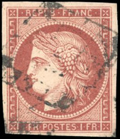 O 6A -- 1F. Rouge-brun. Belle Nuance. Obl. Grille. TB. - 1849-1850 Cérès