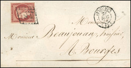 O 6B -- 1F. Carmin -brun Obl. Grille S/lettre Frappée Du CàD D'ISSOUDUN Du 29 Décembre 1851 à Destination De BOURGES. Ar - 1849-1850 Cérès