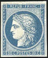 * 8b -- 20c. Bleu S/azuré. SUP. - 1849-1850 Cérès