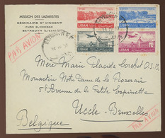 1953. LIBAN  Letter To   Belgique. 4. Stamps - Libanon