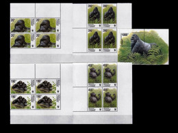 WWF Congo 1992 Beautiful Stamps Gorillas - Mono