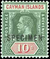 * SG#52s+ 52b -- 2 Values. Optd. SPECIMEN And 1 Piece White Back. VF. - Cayman Islands