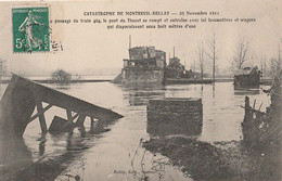 MONTREUIL -BELLAY. - CATASTROPHE 23 Novembre 1911. Au Passage Du Train 404, Le Pont Du Thouet Se Rompt....Cliché RARE - Montreuil Bellay