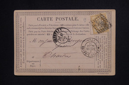 FRANCE - Cérès 15ct Sur Carte Précurseur De Mantes/Seine Pour Chartres En 1876 - L 129063 - Vorläufer