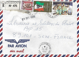 Cote D'Ivoire Ivory Coast 1986 Yamoussoukro Enthronement Akan King Agni Registered Cover - Ivoorkust (1960-...)