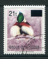 Papua New Guinea 1995 Bird Surcharges - Small T - 21t On 90t Value CTO Used (SG 756) - Papúa Nueva Guinea