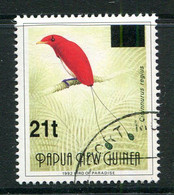 Papua New Guinea 1995 Bird Surcharges - Large T - 21t On 45t Value - Thick Overprint CTO Used (SG 757b) - Papúa Nueva Guinea