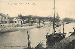 - Dpts Div-ref-BE250- Gironde - Libourne - Le Quai Et Les Rives De L Isle - Bateau - - Libourne