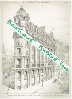 3 PLANS DESSINS 1898 PARIS 2° IMMEUBLE 101 RUE REAUMUR ET RUE DE CLERY ARCHITECTE ALBERT WALWEIN - Parijs