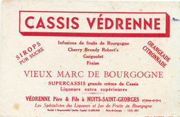 BU 2600 /   BUVARD   CASSIS VEDRENNE PERE & FILS A NUITS-SAINT-GEORGES     ( 21,00 Cm X 13,50 Cm) - Liqueur & Bière