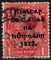 1922 GB 357 Ovpt 1d. Hib T21 / SG 27 / Sc 20 / YT 2 / Mi 13II Used /oblitéré / Gestempelt [mu] - Used Stamps