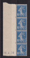 FRANCE.  YT  N° 279   ( Coin Daté à Gauche )  Neuf **   1934 - 1906-38 Sower - Cameo