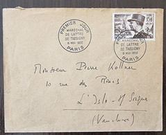 FRANCE Yvert N°920 FDC, Enveloppe 1er Jour. Le Lattre De TASSIGNY Paris 8/05/52 - 1950-1959