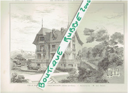 VAUCRESSON 1898 PLAN DESSIN VILLA LA ROSERAIE ARCHITECTE M. CHARLES DESANGES OU DES ANGES - Ile-de-France