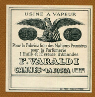 " PARFUMERIE - USINE A VAPEUR " : F. VARALDI  (Cannes-La Bocca) - Etiquettes