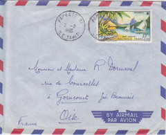 Lettre Par Avion Obl. Papeete RP Ile De Tahiti Le 2/2/66 Sur 23f PA 9 (paysage De Moorea) Pour Goincourt - Briefe U. Dokumente