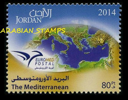 JORDAN JORDANIE 2014 JOINT ISSUE EUROMED POSTAL EURO MED LEBANON MALTA GREECE CYPRUS SPAIN PALESTINE PALESTINIAN - Jordan