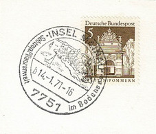 Deutsche Bundespost 1971, Ortswebestempel Insel Mainau, Bodensee, Subtropische Pflanzenwelt - Islas