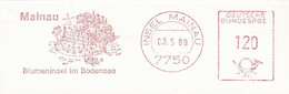 Deutsche Bundespost 1989, Freistempel / EMA / Meterstamp Insel Mainau, Blumeninsel, Bodensee - Islas