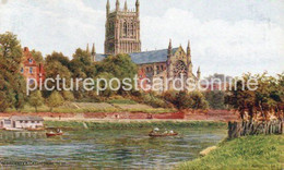 WORCESTER CATHEDRAL OLD COLOUR ART POSTCARD ARTIST SIGNED A.R. QUINTON SALMON NO 3098 - Quinton, AR