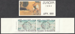 Greece 1993 Europa Cept Booklet - 2 Sets 2-Side Perforated CTO First Day Cancel With Gum - Markenheftchen