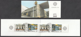 Greece 1990 Europa Cept Booklet - 2 Sets 2-Side Perforated CTO First Day Cancel With Gum - Markenheftchen