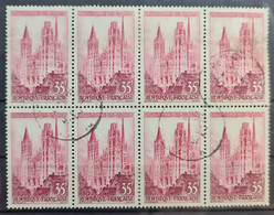 FRANCE 1957 - Canceled - YT 1129 - Cthédrale De Rouen - Bloc Of 8! - Gebraucht