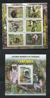 TANZANIA ,2012, MONKEYS, M/S+ S/S, .MNH** - Mono
