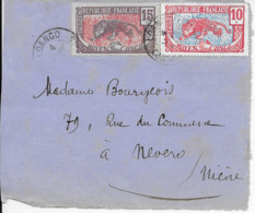 MOYEN CONGO - Yvert 52 & 53 Sur Devant Partiel D'enveloppe - Cad LOANGO CONGO FRANCAIS - Storia Postale