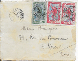 MOYEN CONGO - Yvert 51 & 52 Sur Devant Partiel D'enveloppe - Cad LOANGO CONGO FRANCAIS Du 2 SEPT 1921 - Storia Postale