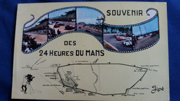 CPSM SOUVENIR DES 24 HEURES DU MANS CIRCUIT PLAN GEOGRAPHIQUE PELLICULE FILM PHOTO  JIPE - Le Mans