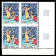 FRANCE 1965 - BLOC DE 4 TP COIN DE FEUILLE / Y.T. N° 1458  - NEUFS** - Unused Stamps