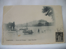 33 8456 CPA 1900 - 33 LIBOURNE - TERTRE DE FRONSAC - QUAI SOUCHET - ANIMATION. BATEAUX. - Libourne