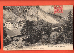 ZRM-40  Fleurier  Pont De La Roche. Cachet Frontal Regional Val De Travers 1906  Cachet Linéaire St.-Sulpice - Fleurier