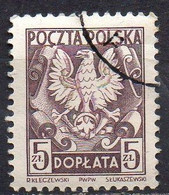 POLOGNE N° TAXE 125 O YT 1951-1952 Aigle - Impuestos